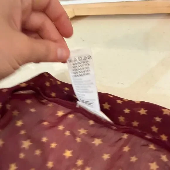 Free People Star Dazed Burgundy Gold Boho Kimono OS Festival Celestial Fairycore - Picture 5 of 8